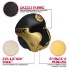 RDX L1 MARK PRO CHEEK BOXING TRAINING HEAD GUARD BLACK/gold